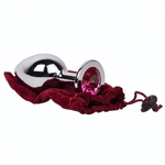 Большой стальной плаг с розовым кристаллом Pink Bubble Gum - 9,5 см. (Цвет: розовый)