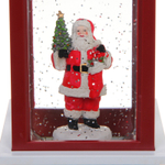 Сувенир с подсветкой «Дед Мороз в снегопад» 10*10*28 см (питание от USB и батареек)