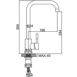 Смеситель для кухни LEDEME 4998-4 d-35 (Нержавейка), LEDEME