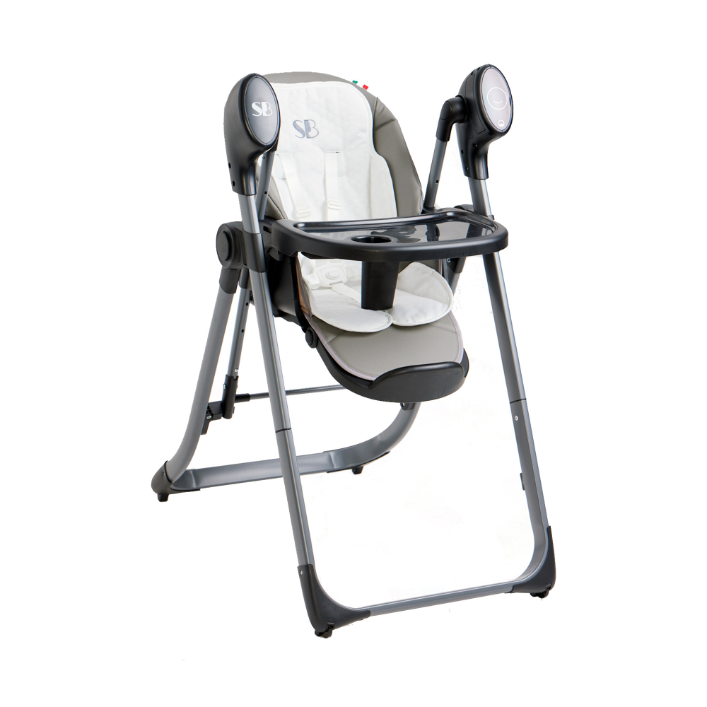 Стульчик для кормления - Электрокачели Sweet Baby Amuleto Steel Grey