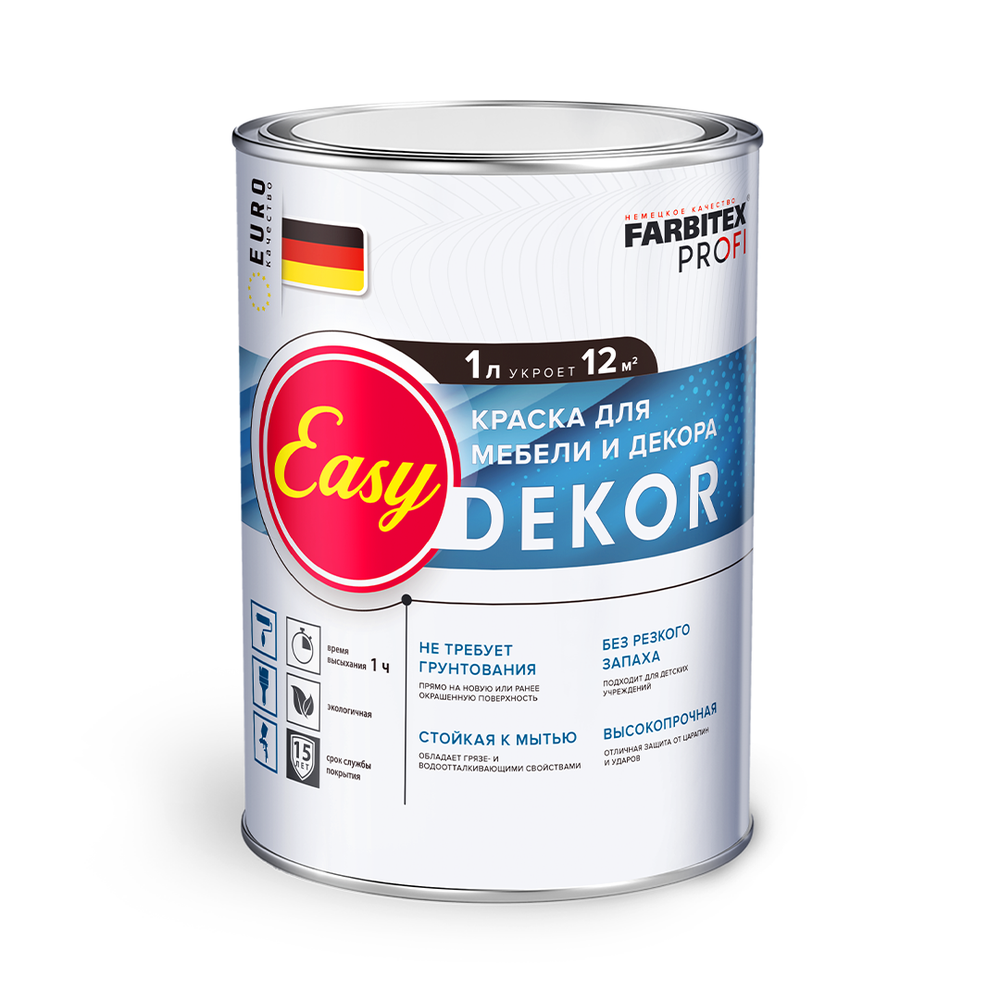 Краска акриловая для мебели и декора EasyDekor (Изи Декор) FARBITEX PROFI