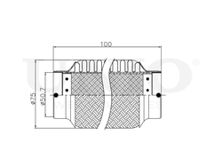 Гофра глушителя 50x100 мм InnerBraid UNIO EXP-50100