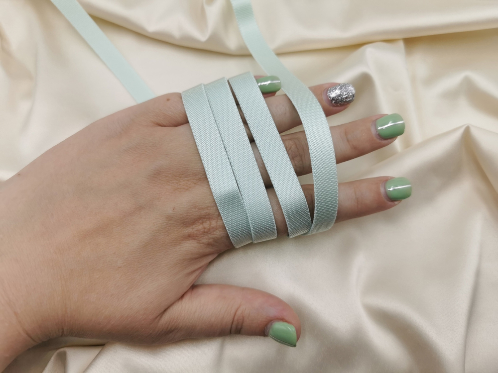 Бретелечная резинка без фестонов, 10мм, мята, (Арт: BR640/10-031), м