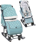 Санки-коляска Nika Kids 7.1Б (НД7-1Б), голубой с облаками