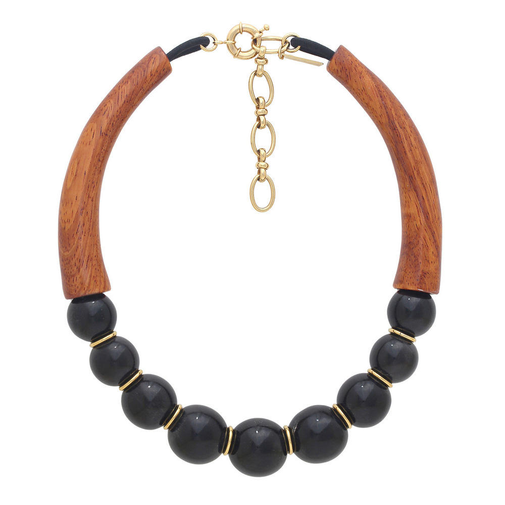 Колье Nature Bijoux, Cannelle, с рогом и деревом байонг, NB26.1-15-43770 (коричневый)