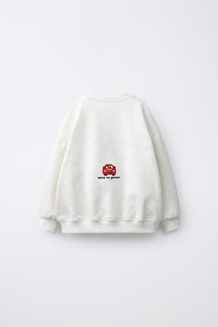 ZARA ТОЛСТОВКА С ВЫШИВКОЙ © DISNEY PIXAR, СЕРЫЙ МЕЛАНЖ