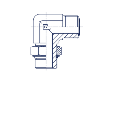 Штуцер FMA90 D12 ORFS 13/16 - UNF 3/4