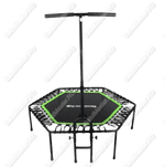 Каркасный батут с Т-образной ручкой, диаметр 4 фт, черно-зеленый