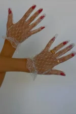 Перчатки короткие, Белый