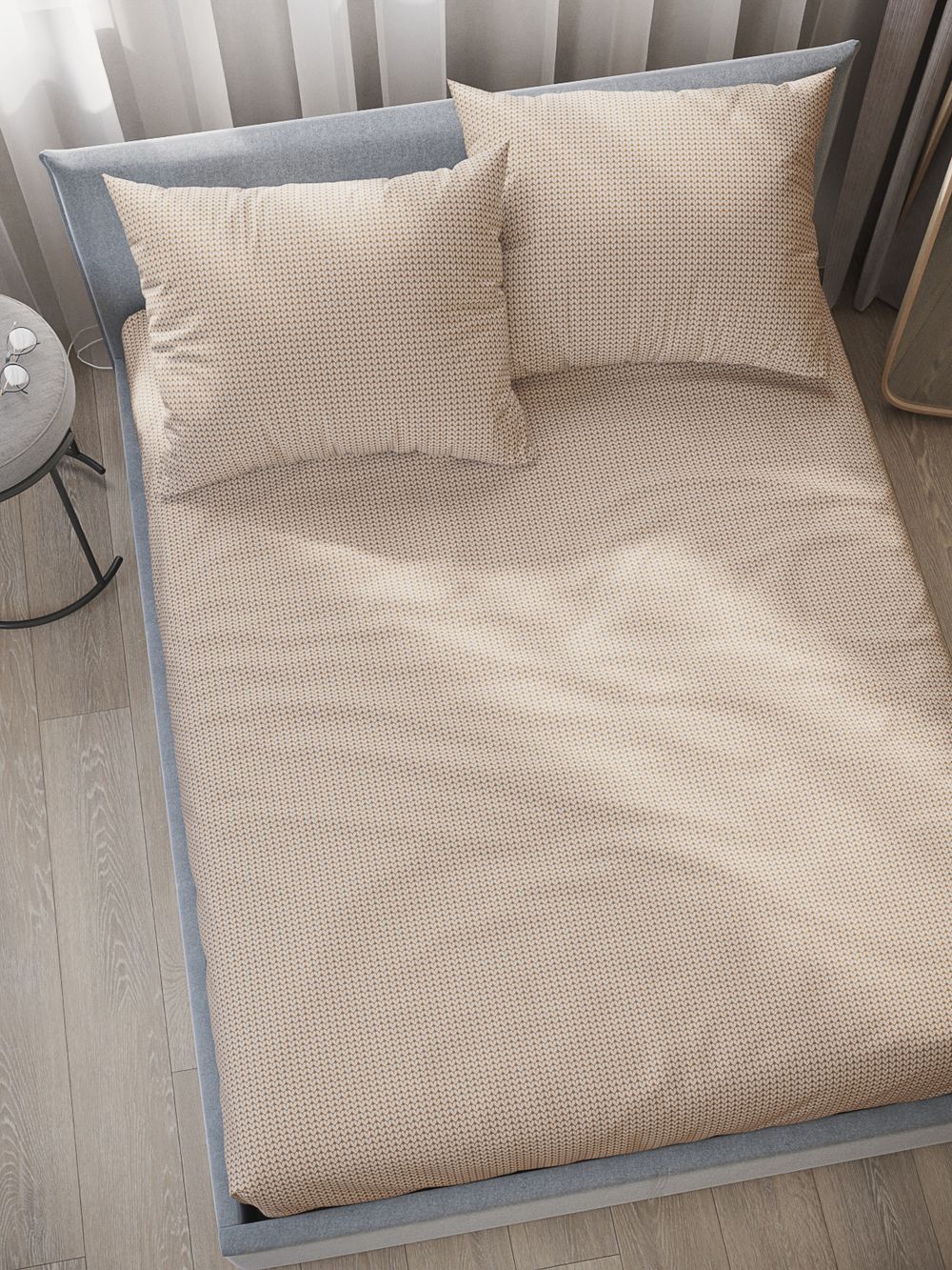 Постельное белье перкаль Сказка "Вязание" 2-спальное Наволочка 50х70 см 2 шт Простынь на резинке 160x200 см Пододеяльник 175x215 см