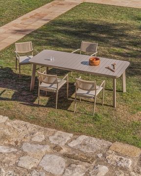 Уличный стул Argasi из алюминия бежевого цвета и веревки