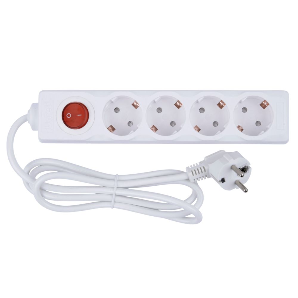 S-GCU4-1.5B WHITE Удлинитель серии Ultra. шнур 1.5м.. 4 гнезда. 16A. с-з. Белый. TM Uniel