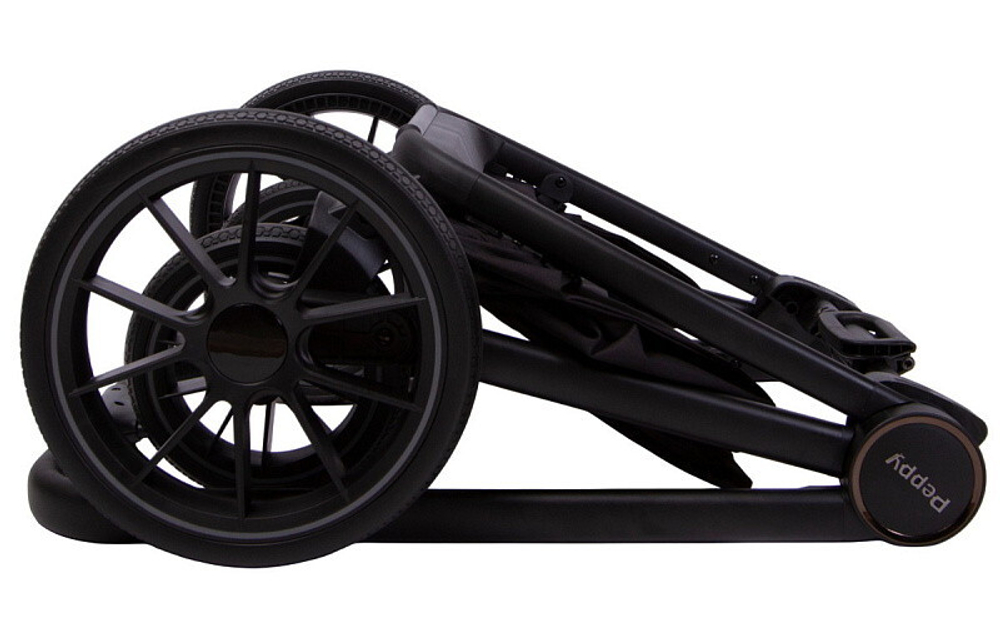 Детская коляска Peppy Monaco 3 в 1 с автокреслом Verona Black Sandstone (песочный), рама черная