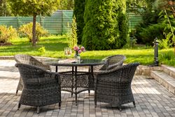 "Равенна" обеденная группа плетеная, цвет графит
