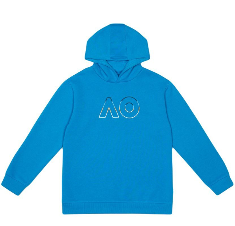 Кофта для мальчика теннисная Australian Open Logo Hoodie - небесный