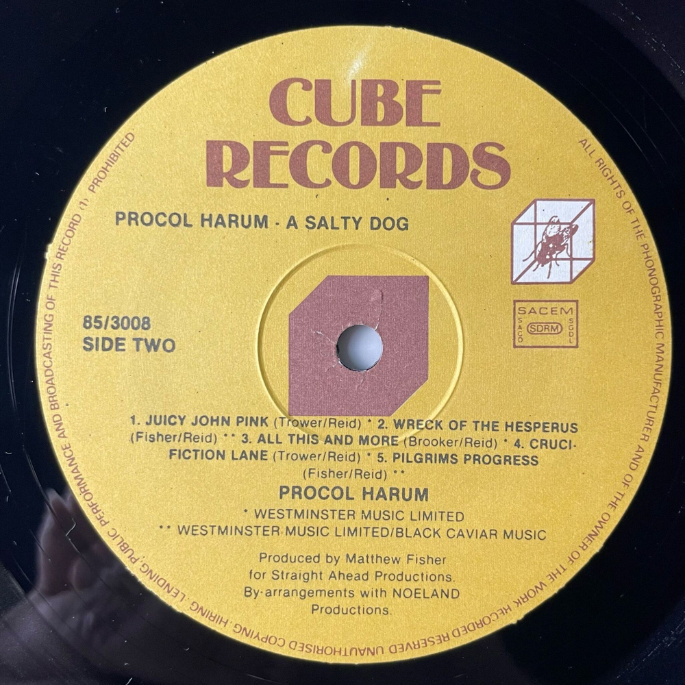 Винтажная виниловая пластинка LP Procol Harum A Salty Dog (Бельгия 1973)