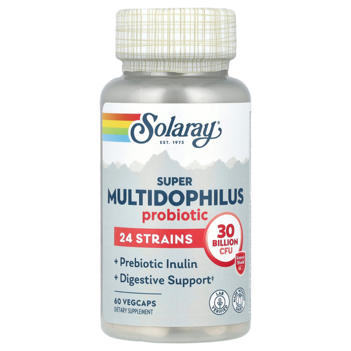 Solaray, Super Multidophilus, пробиотик, 60 растительных капсул