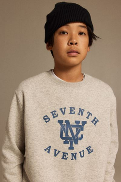 H&M Толстовка с принтом, светло-серый