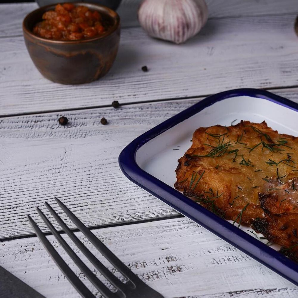 Блюдо прямоугольное 34,7*12,7*1,7 см 400 мл (поднос) Blue Rim эмалированая сталь SUNNEX [1]