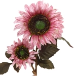 Искусственные цветы «FLOWERS GLAMOUR» 63см Подсолнухи 2 цветка розовые