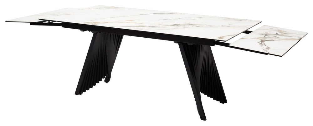 Стол М-City DISAUR Ивар (Ivar) 180 Kl-188 Контрастный Мрамор, Итальянская керамика, Черный