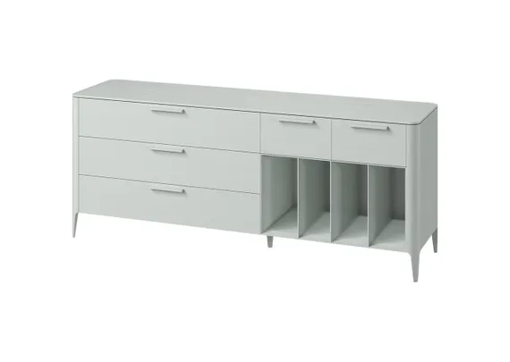 Тумба Type oak 5 ящиков 4 полки ширина 200 см (светло-серый)