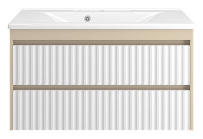 Тумба под раковину Brevita Balaton 100 подвесная (белая, бежевая)