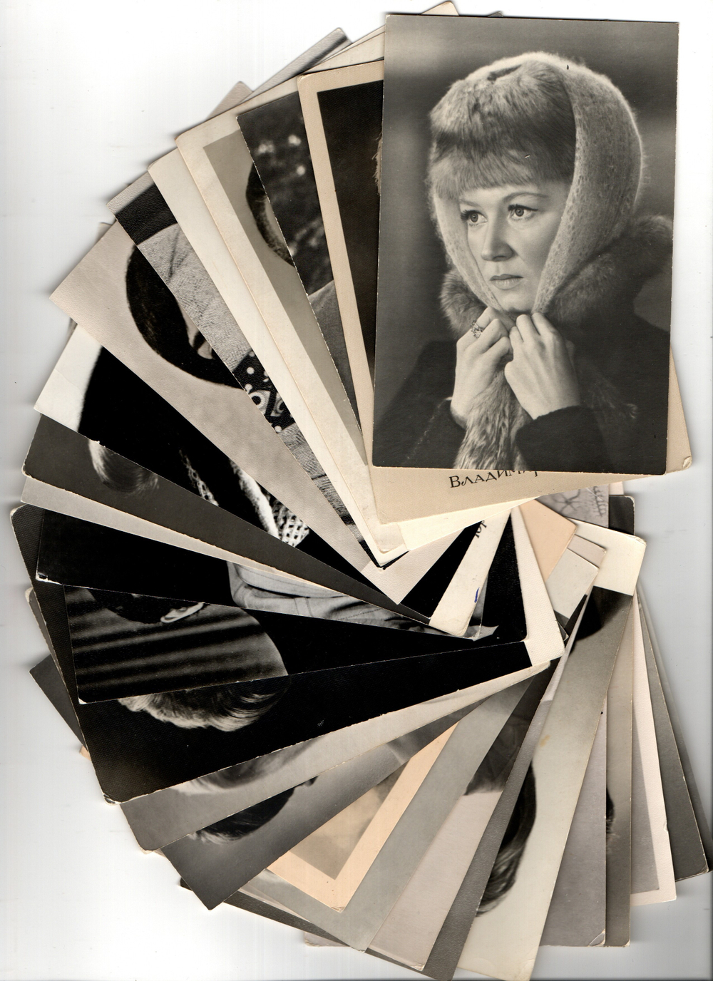 №14 Открытки Артисты и актёры СССР 1960–1970-е г. 25 штук. Чёрно-белые, чистые, без повторов