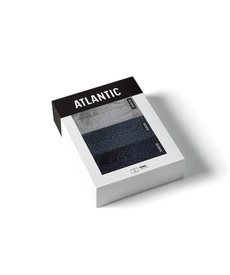 Трусы мужские боксеры (3шт), Atlantic 3MH-199, темно-синий + серый меланж + голубой