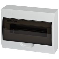 Корпус пластиковый навесной ЭРА SIMPLE ЩРН-П-12 IP41 без шин прозрачная крышка белый | Корпуса пластиковые