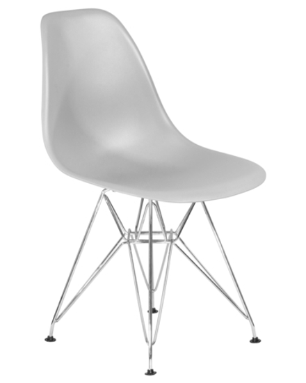 Стул обеденный DOBRIN DSR, ножки хром, цвет светло-серый (GR-01)