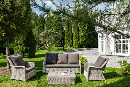 "Гляссе" лаунж-зона из искусственного ротанга, цвет бежевый