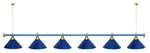 Лампа STARTBILLIARDS 6 пл. (плафоны зеленые,штанга зеленая,фурнитура золото)