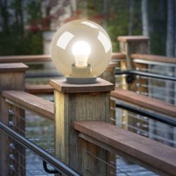 Садово-парковый светильник ЭРА НТУ 01-100-303 шар золотистый на опору / кронштейн IP44 Е27 max100Вт d300mm