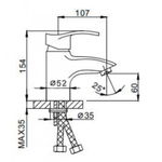 Смеситель для раковины, Frap, корот изл, с картриджем, хром, F1070