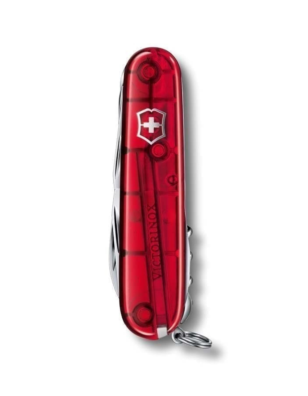 Нож перочинный VICTORINOX Huntsman, 91 мм, 15 функций, полупрозрачный красный