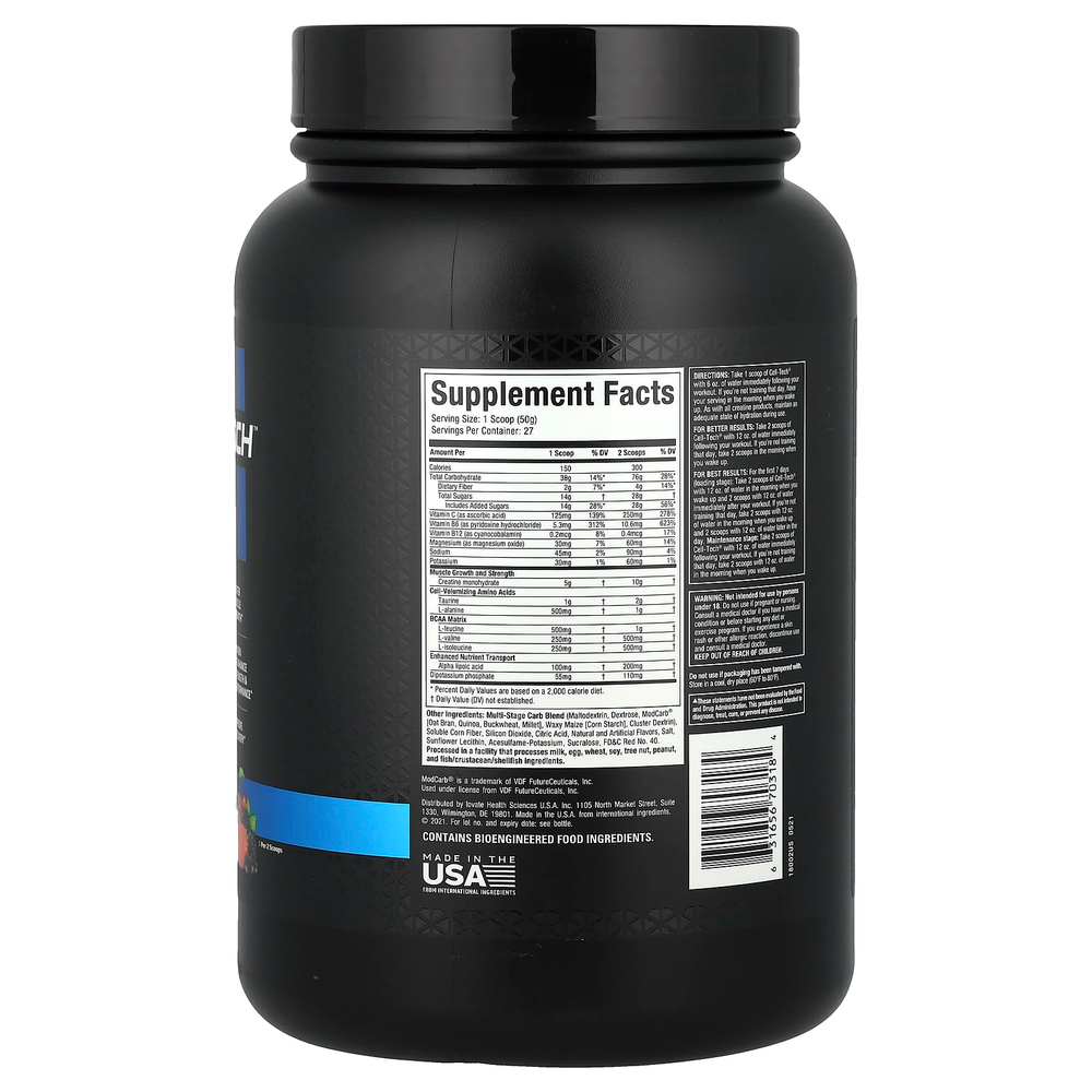 MuscleTech, Performance Series, CELL-TECH, креатин, фруктовый пунш, 1,36 кг (3 фунта)