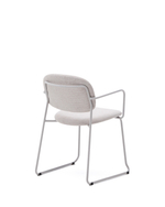 Стул Meli из бежевого шенилла с бежевой металлической структурой