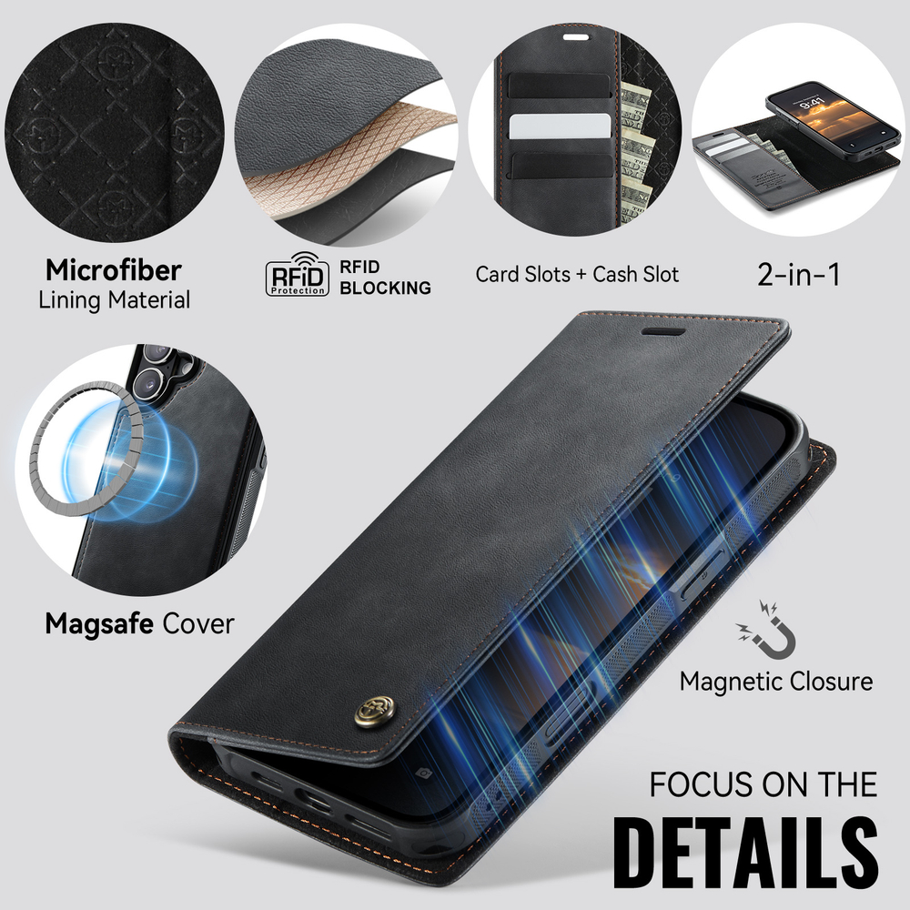 Чехол-кошелек CaseMe 2 in 1 MagSafe iPhone 16+