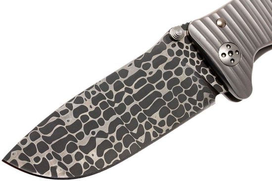 Складной нож Lion Steel "SR1" L/SR1DL G c клинком из стали Damasteel, рукоять титан