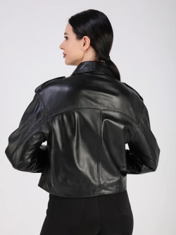 Кожаная куртка демисезонная косуха оверсайз