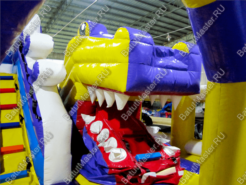 Коммерческий батут "Белый клык" с не механизированной головой, размер 6*6*4 м