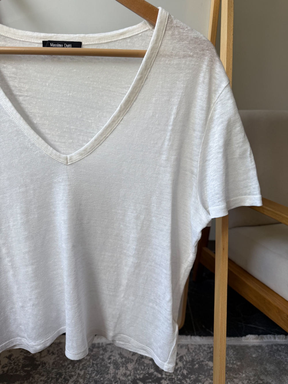 Льняная футболка Massimo Dutti, М