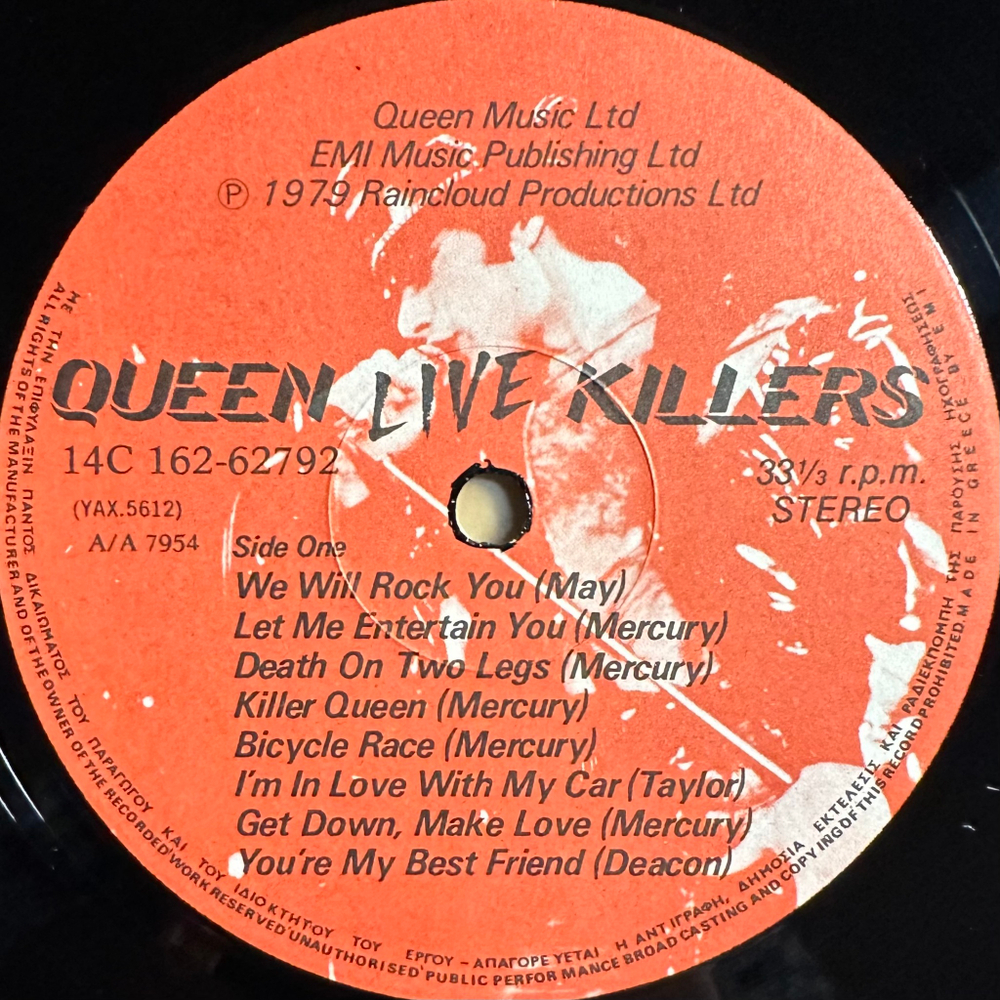Queen - Live Killers 2LP (Греция 1979г.)