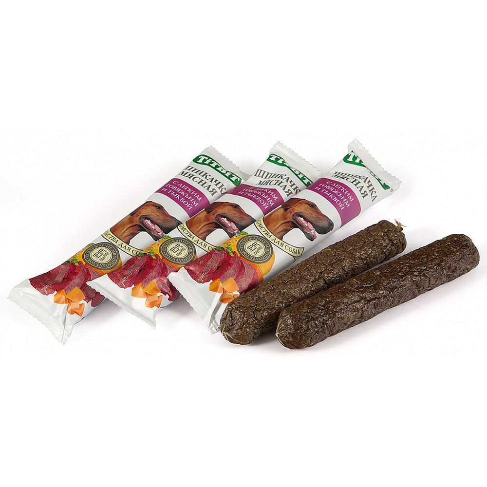 Лакомство для собак Шпикачка с легким говяжьим и тыквой (Уценка)