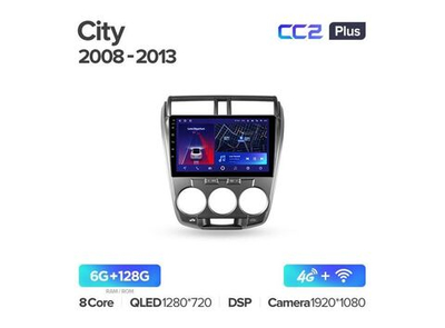 Магнитола Teyes CC2 Plus 6-128 Honda City 2008-2013 10.2"