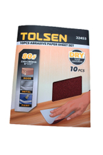Шлифлист на бумажной основе TOLSEN P80 оксид алюминия 230х280мм 10шт. 32453
