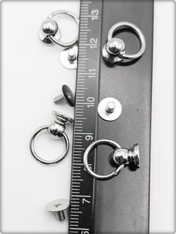 Заклепки круглые серебристые 8мм на винте для декора одежды.