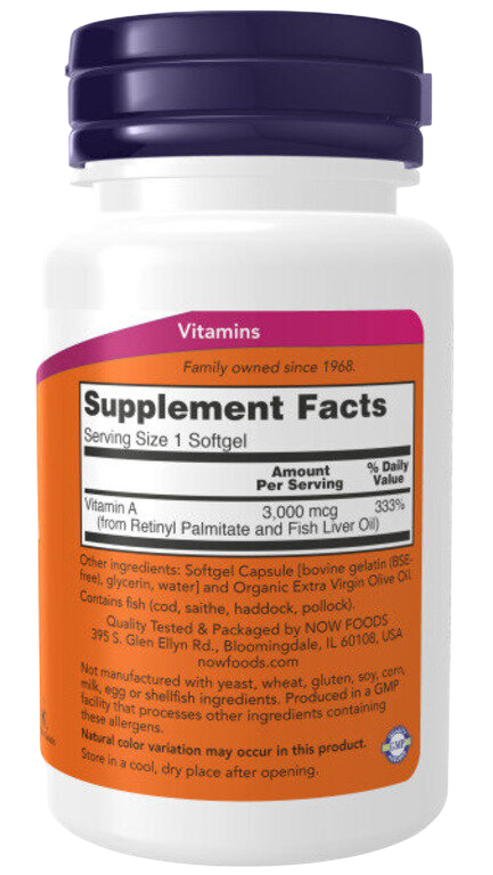 Now Foods Vitamin A 10000 ME 100 softgels, Витамин А