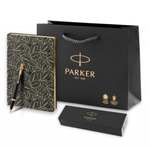 Подарочный набор: Шариковая ручка Parker IM Metal Black GT и Ежедневник недатированный, черный.